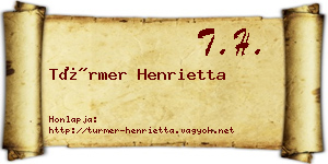 Türmer Henrietta névjegykártya